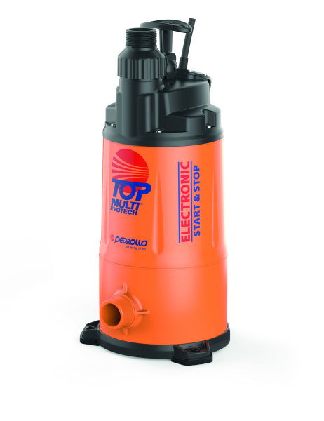 Pedrollo TOP-MULTI-EVOTECH-4 Komplettset – Automatische Tauchpumpe mit schwimmender Entnahme & 1 l Edelstahl-Ausdehnungsgefäß